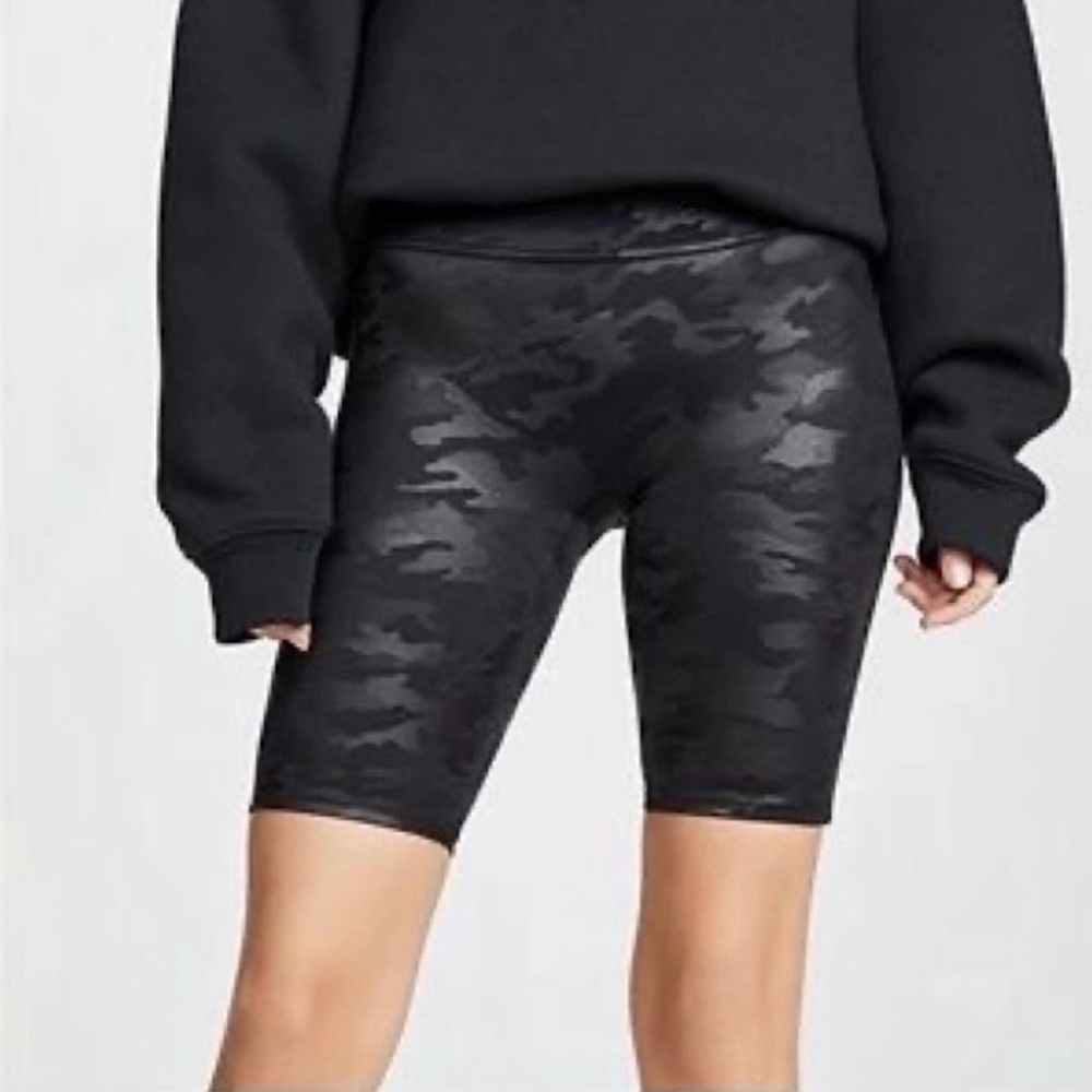 SPANX Black Camo Bike Shorts